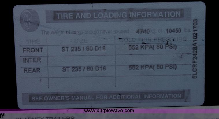 image for item E8388 2010 Kearney 24' equipment trailer