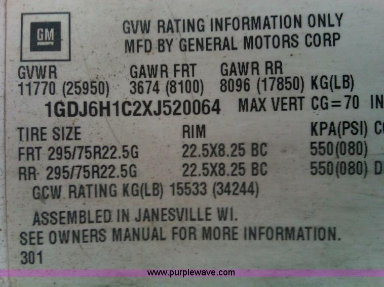 image for item F4715 1999 GMC C6500 box truck