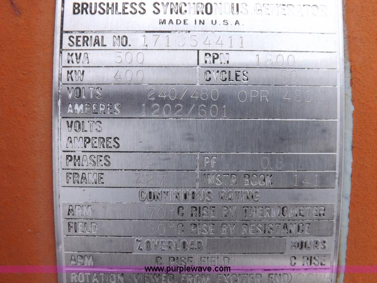 image for item F6387 EM 400 KW generator