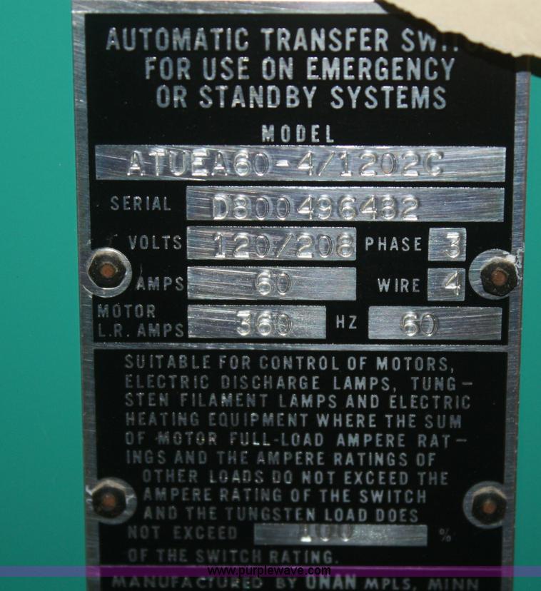 image for item S9891 Onan 15 kW generator set