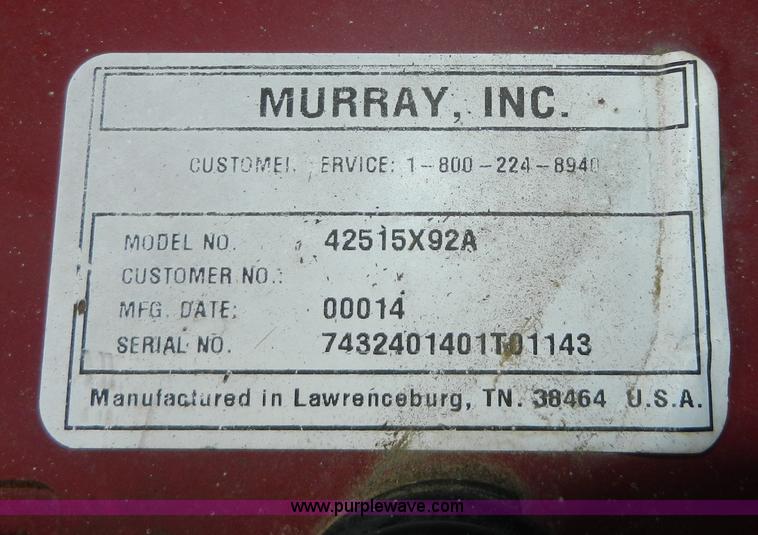 image for item W9500 Murray lawn tractor