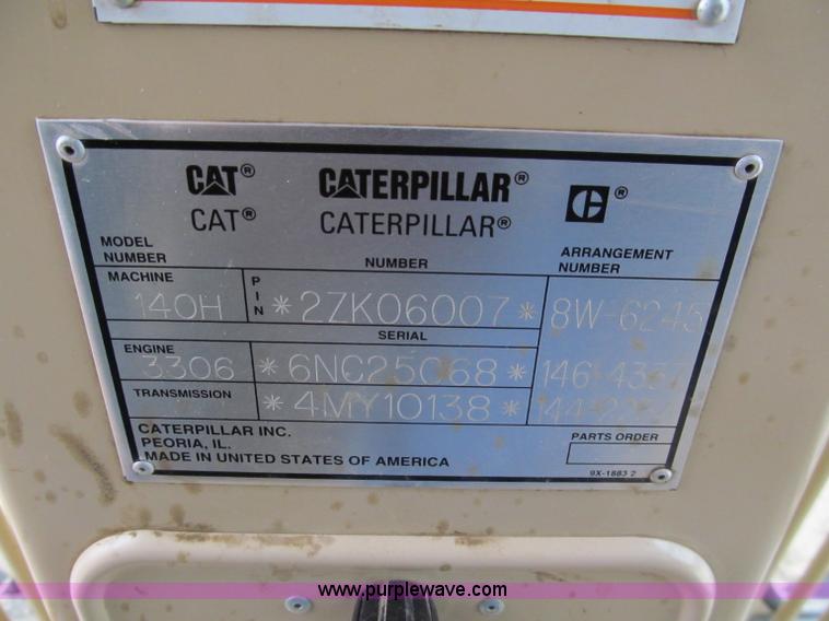 image for item E2819 2001 Caterpillar 140H VHP motor grader