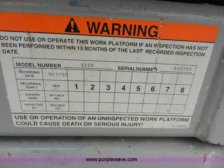 image for item A3913 SkyJack 3220 scissor lift