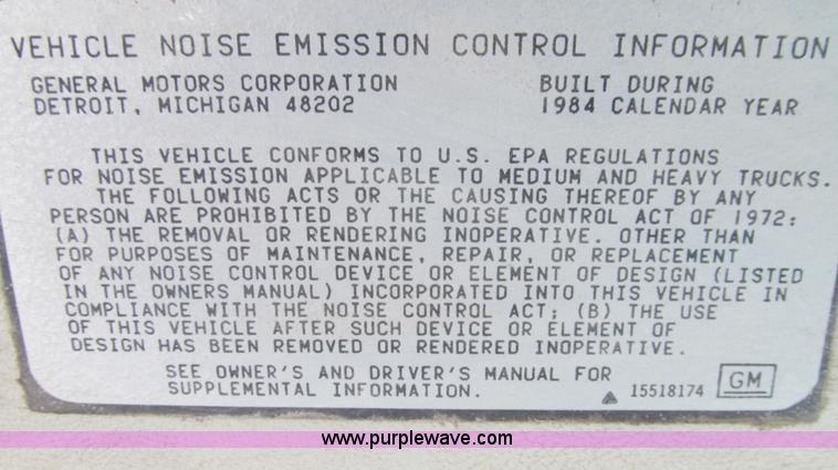 image for item E3779 1984 GMC Brigadier nurse tank truck