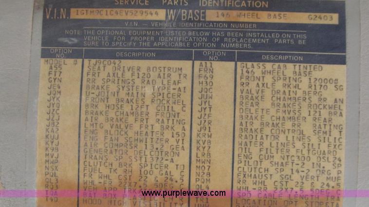 image for item E3779 1984 GMC Brigadier nurse tank truck