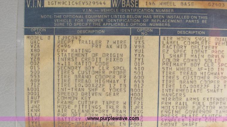 image for item E3779 1984 GMC Brigadier nurse tank truck