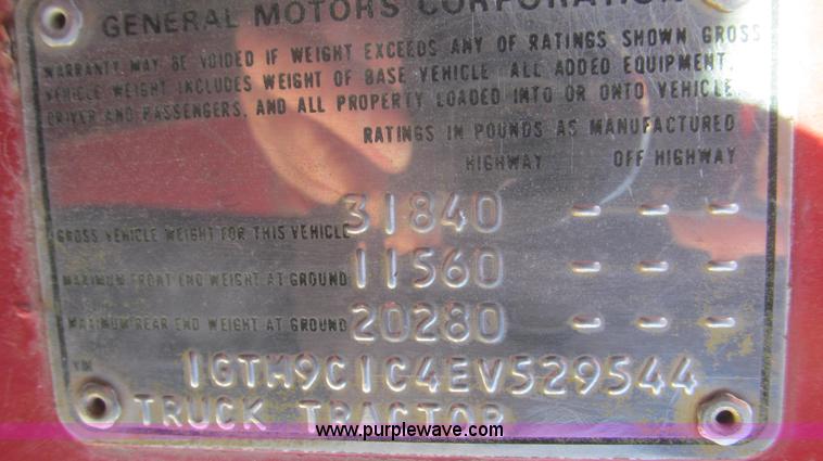 image for item E3779 1984 GMC Brigadier nurse tank truck