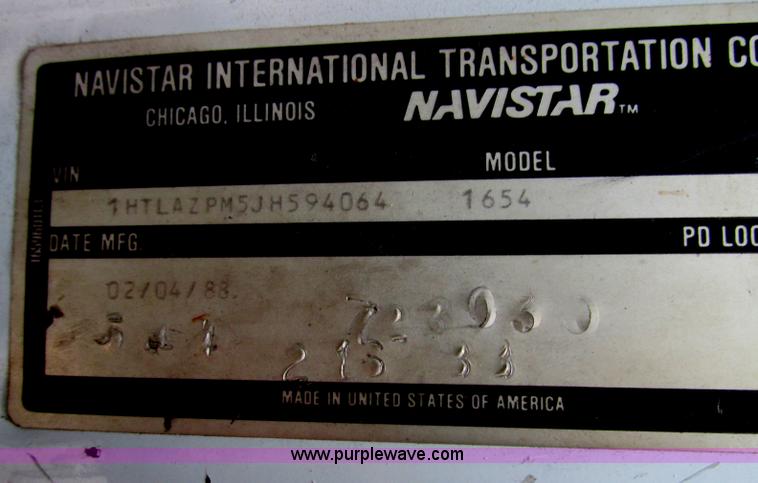 image for item F4714 1988 International 1654 stake bed truck