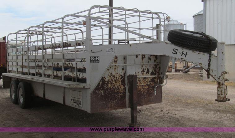 image for item G5650 1994 S&H Cattleman 20' x 6' gooseneck stock trailer