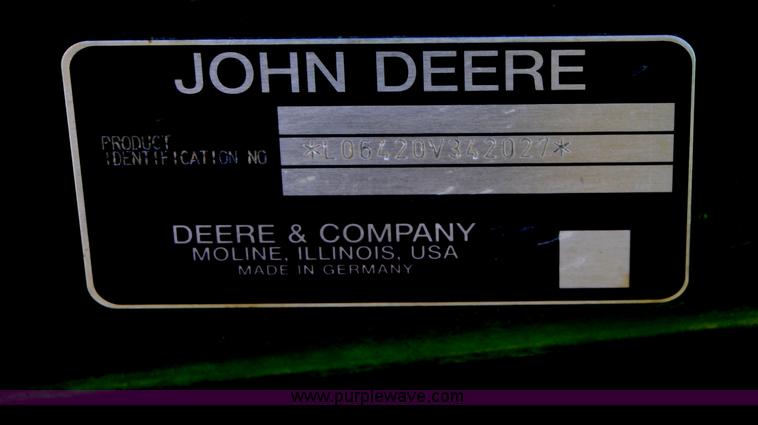image for item V9511 2005 John Deere 6420 MFWD tractor
