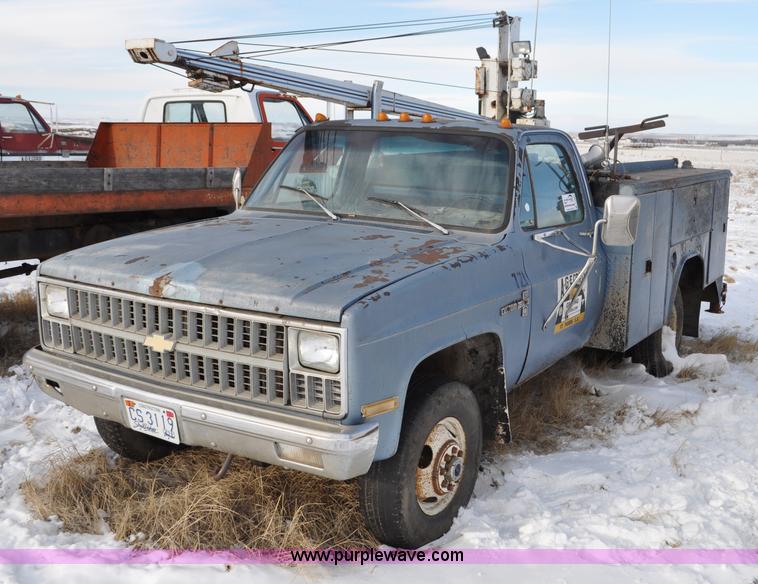 image for item C3323 1982 Chevrolet C30 Custom Deluxe utility bed truck