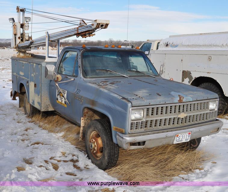 image for item C3323 1982 Chevrolet C30 Custom Deluxe utility bed truck