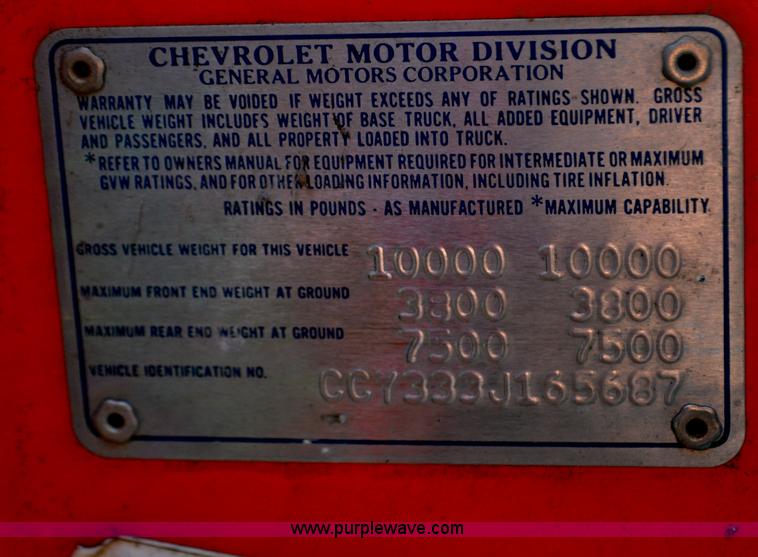 image for item C3331 1973 Chevrolet C30 Custom Deluxe flatbed truck