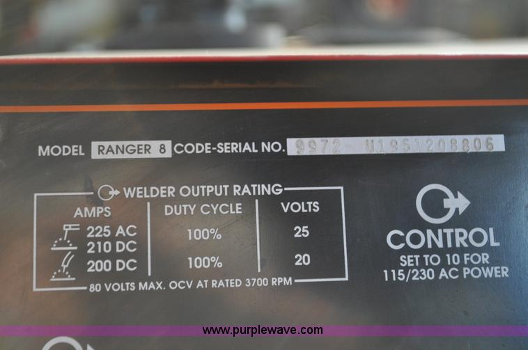 image for item C3354 Lincoln Ranger 8 welder/generator