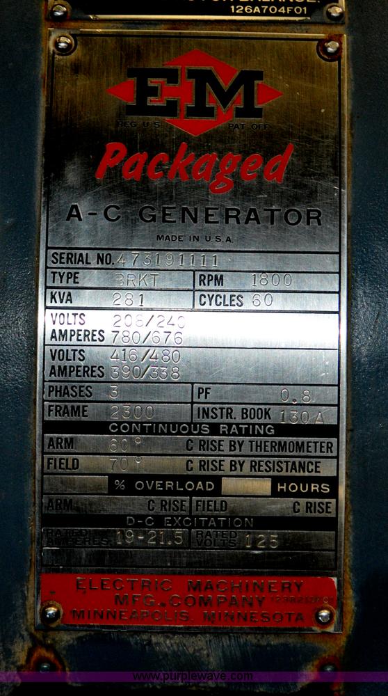 image for item C3355 Electric Machinery A-C generator