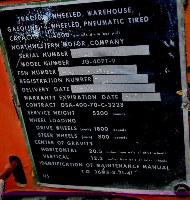 image for item C3383 1970 Northwestern Motor Company airport tug truck