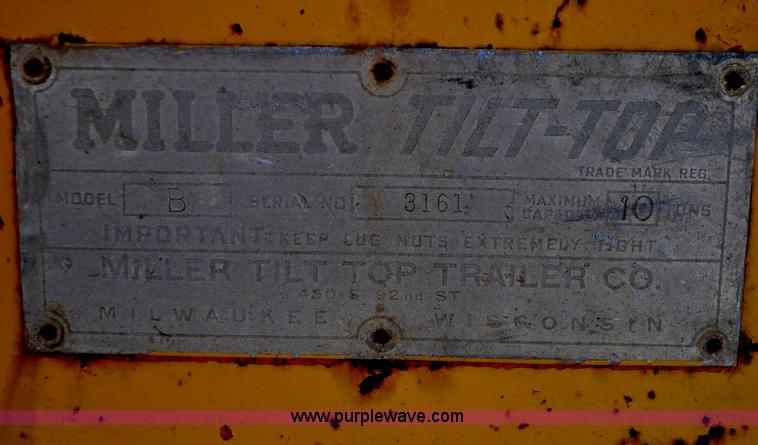 image for item C3400 1957 Miller B tilt top trailer