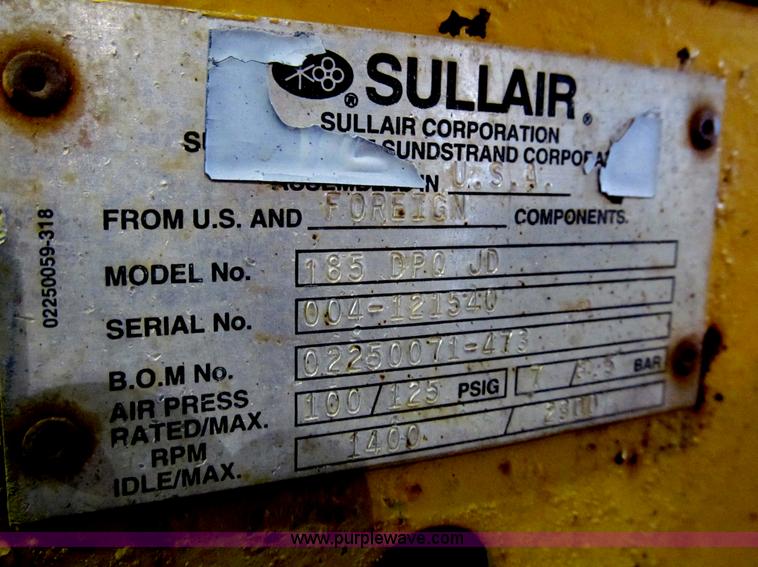 image for item D7168 Sullair portable air compressor