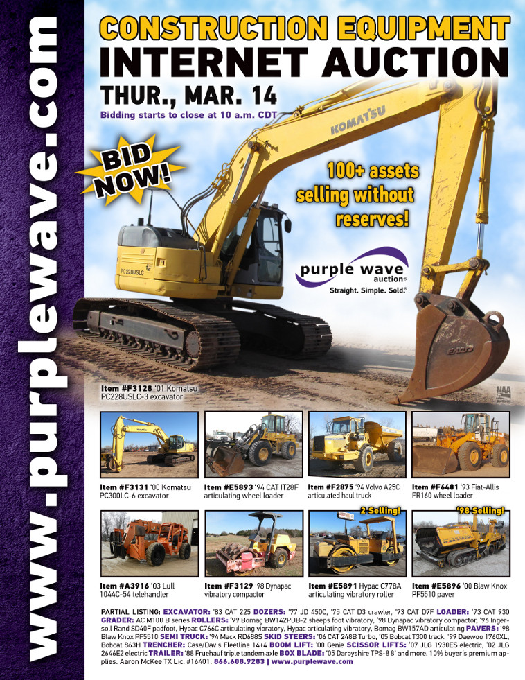 SOLD! Construction Equipment Auction Items Sold 3142013 Purple Wave