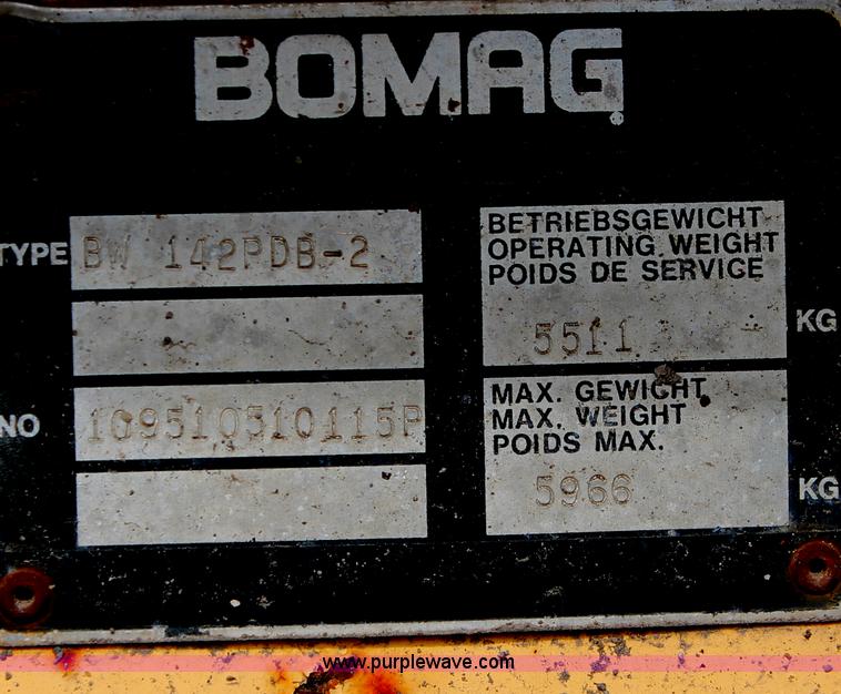 image for item E2576 1999 Bomag BW142PDB-2 sheeps foot vibratory compactor