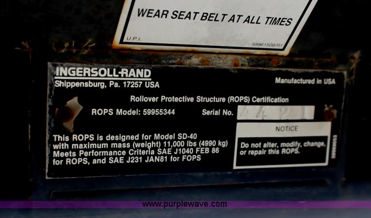 image for item E2580 1996 Ingersoll Rand SD40F padfoot compactor
