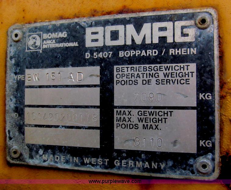 image for item E5888 Bomag BW157AD articulating roller