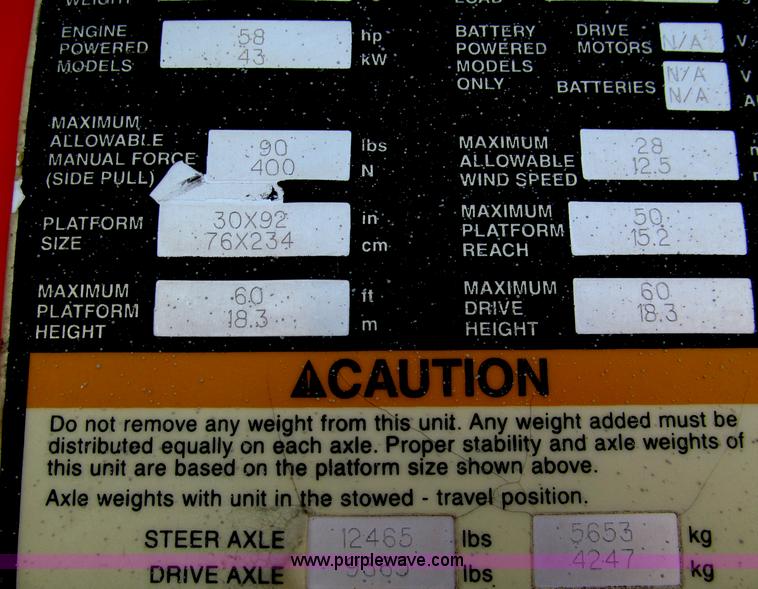 image for item E5898 1998 Snorkel TB60 boom lift