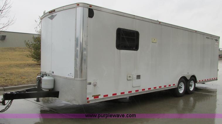 image for item F4402 2002 H&H 28' cargo trailer with living quarters