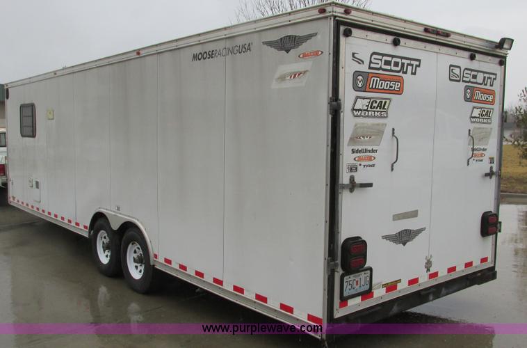 image for item F4402 2002 H&H 28' cargo trailer with living quarters