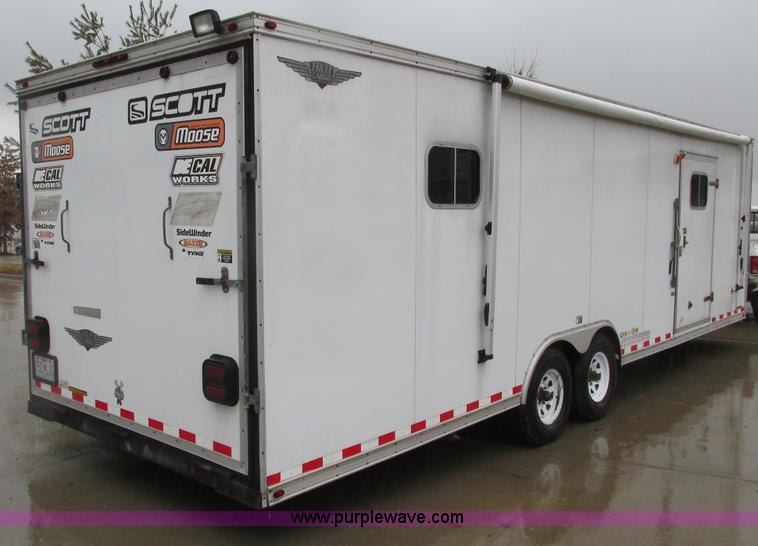 image for item F4402 2002 H&H 28' cargo trailer with living quarters