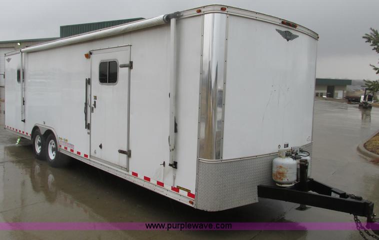 image for item F4402 2002 H&H 28' cargo trailer with living quarters