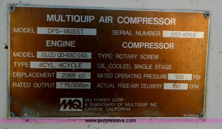 image for item S9228 Multi Quip air compressor