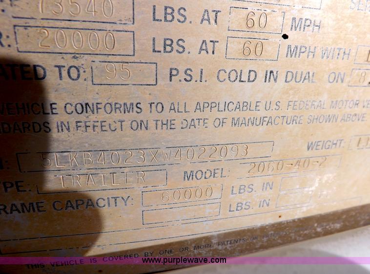 image for item F6400 1998 Load King belly dump trailer