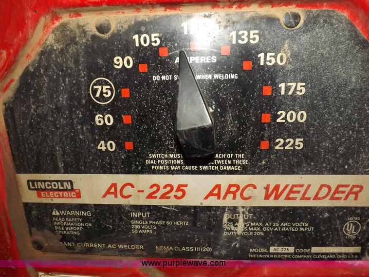 image for item J9169 Lincoln AC225 arc welder