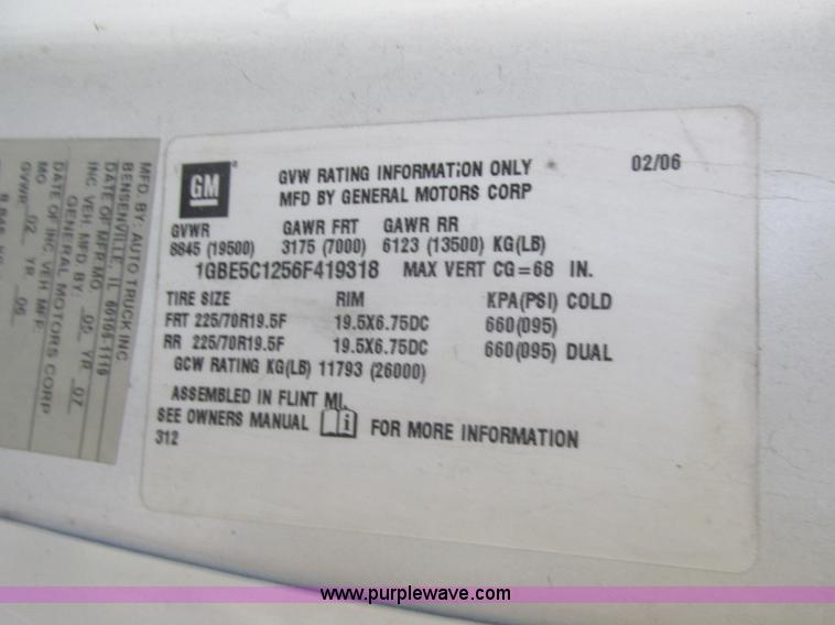 image for item E7115 2006 Chevrolet C5500 service truck