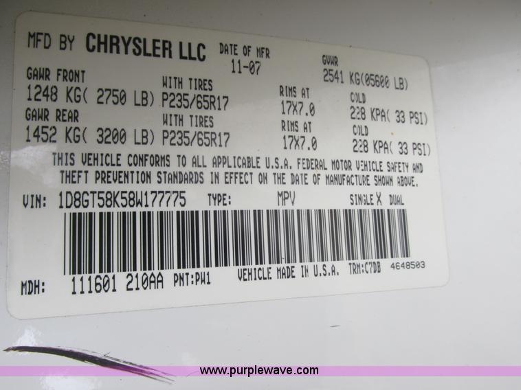 image for item E7116 2008 Dodge Nitro SLT SUV