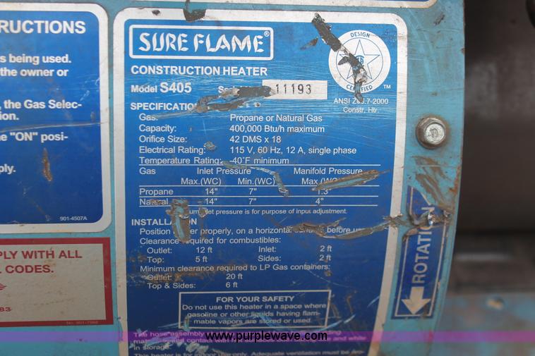 image for item W9466 Heat Wagon Sure Flame S405 construction heater