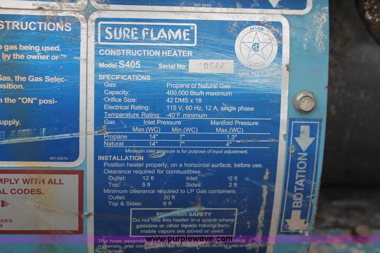 image for item W9471 Heat Wagon Sure Flame S405 construction heater
