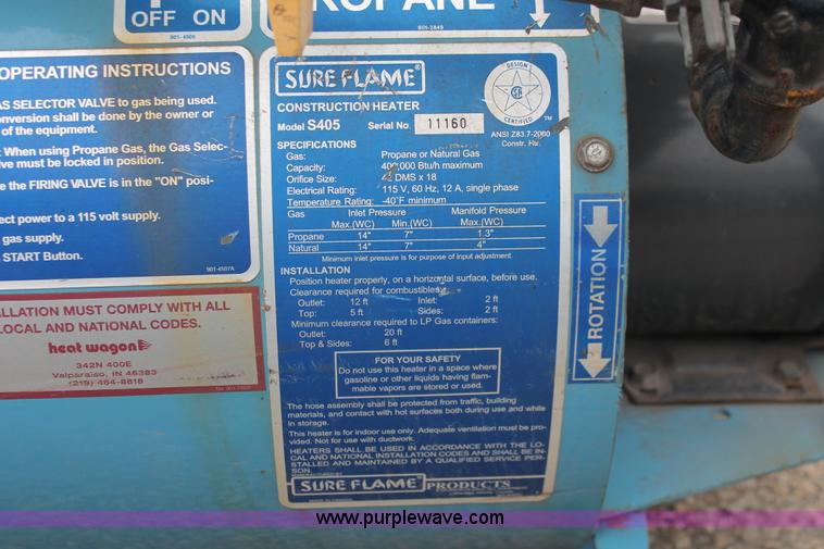 image for item W9473 Heat Wagon Sure Flame S405 construction heater