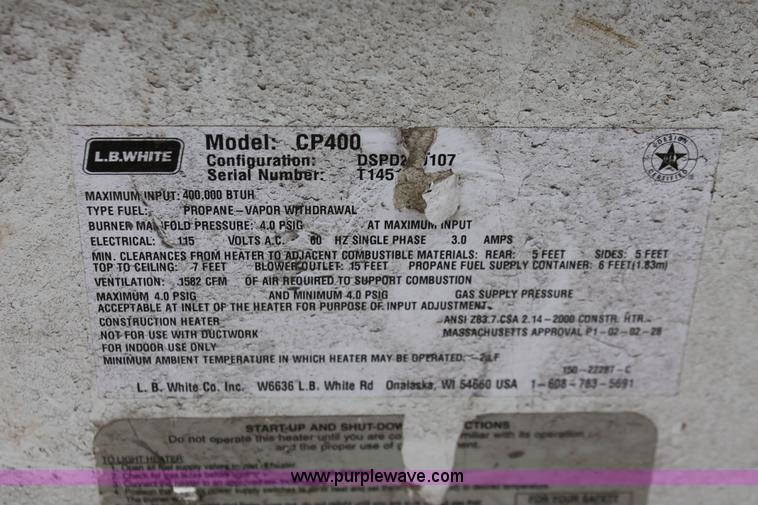 image for item W9475 LB White Tradesman 400 construction heater