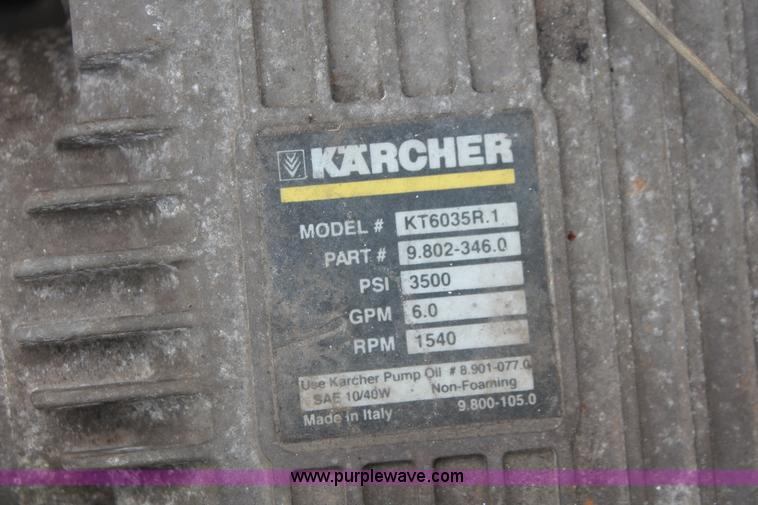 image for item W9478 Karcher SSG-503537E hot water pressure washer
