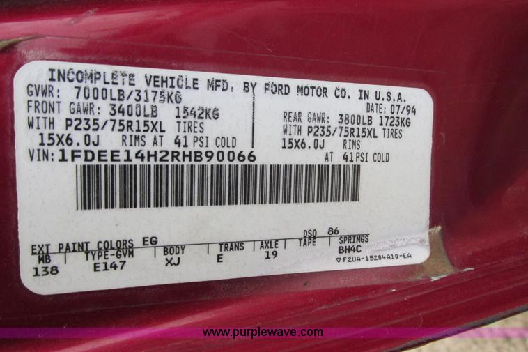 image for item AG9996 1994 Ford Econoline E150 conversion van