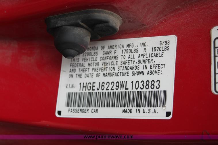 image for item E3159 1998 Honda Civic DX