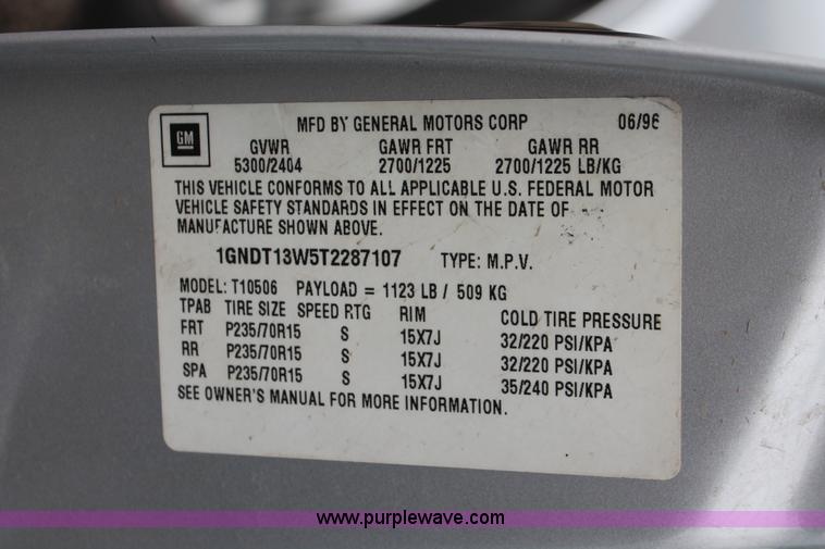 image for item E3160 1996 Chevrolet Blazer LS