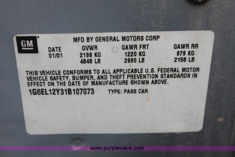 image for item E3186 2001 Cadillac Eldorado ESC