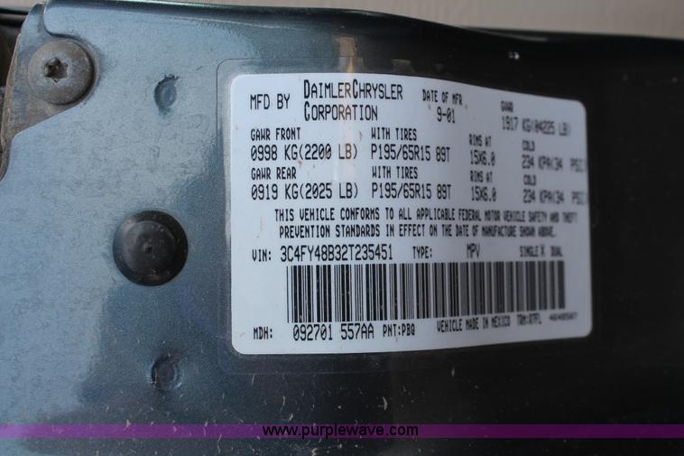 image for item E3192 2002 Chrysler PT Cruiser