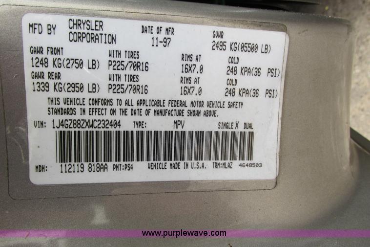 image for item F8596 1998 Jeep Grand Cherokee Limited SUV