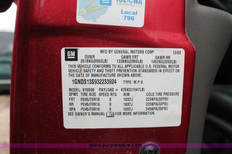 image for item W9440 2003 Chevrolet Trailblazer LS