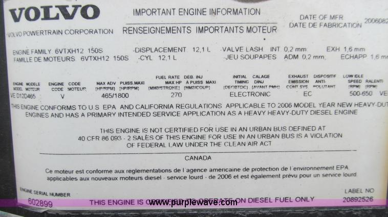 image for item E3778 2007 Volvo VNL tenth anniversary series semi truck