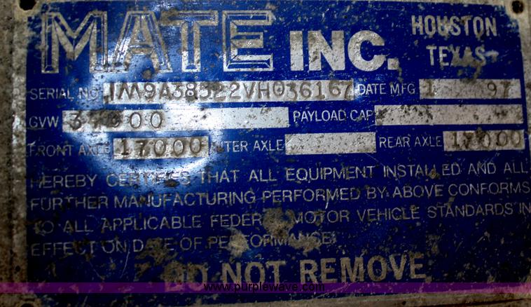 image for item F2954 1997 Mate 38' aluminum end dump trailer